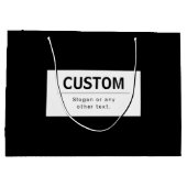 Fett moderner bearbeitbarer Text | Schwarz und Wei Große Geschenktüte (Rückseite)