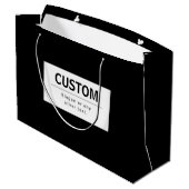 Fett moderner bearbeitbarer Text | Schwarz und Wei Große Geschenktüte (Rückseite Schrägansicht)