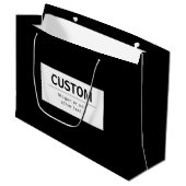 Fett moderner bearbeitbarer Text | Schwarz und Wei Große Geschenktüte (Vorderseite Schrägansicht)