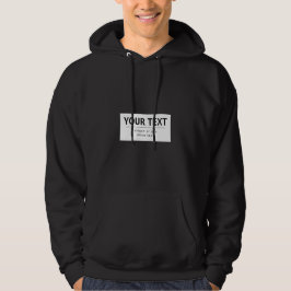 Fett moderner bearbeitbarer Text | Schwarz und Wei Hoodie