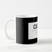 Fett moderner bearbeitbarer Text | Schwarz und Wei Kaffeetasse (Links)