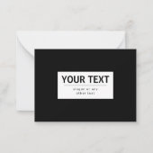 Fett moderner bearbeitbarer Text | Schwarz und Wei Mitteilungskarte (Vorderseite)