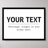 Fett moderner bearbeitbarer Text | Schwarz und Wei Poster (Vorne)