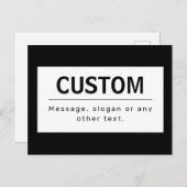 Fett moderner bearbeitbarer Text | Schwarz und Wei Postkarte (Vorne/Hinten)