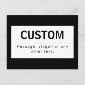 Fett moderner bearbeitbarer Text | Schwarz und Wei Postkarte (Vorderseite)