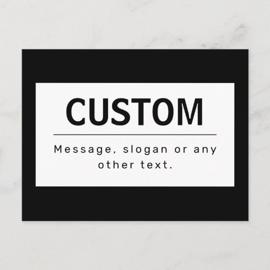 Fett moderner bearbeitbarer Text | Schwarz und Wei Postkarte (Vorderseite)