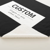 Fett moderner bearbeitbarer Text | Schwarz und Wei Sherpadecke (3/4)