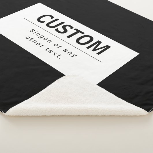 Fett moderner bearbeitbarer Text | Schwarz und Wei Sherpadecke (3/4)