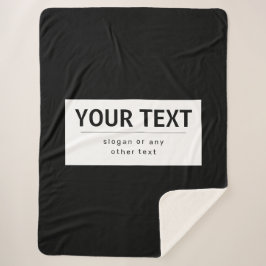 Fett moderner bearbeitbarer Text | Schwarz und Wei Sherpadecke