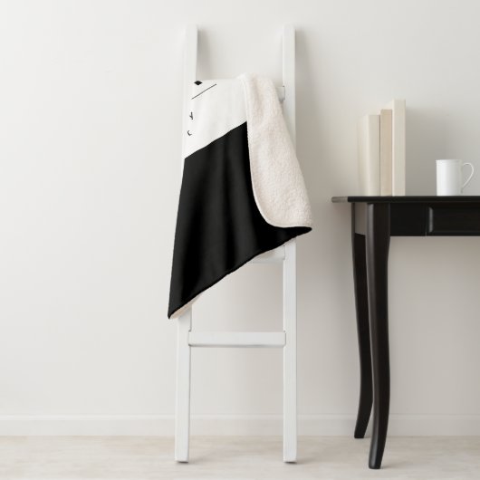 Fett moderner bearbeitbarer Text | Schwarz und Wei Sherpadecke (Beispiel)