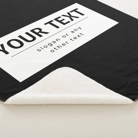 Fett moderner bearbeitbarer Text | Schwarz und Wei Sherpadecke (3/4)