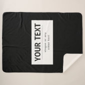 Fett moderner bearbeitbarer Text | Schwarz und Wei Sherpadecke (Vorderseite (Horizontal))