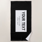 Fett moderner bearbeitbarer Text | Schwarz und Wei Strandtuch (Vorderseite)