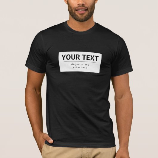 Fett moderner bearbeitbarer Text | Schwarz und Wei T-Shirt (Vorderseite)