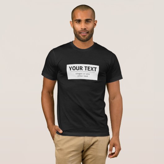 Fett moderner bearbeitbarer Text | Schwarz und Wei T-Shirt (Vorne ganz)
