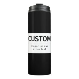 Fett moderner bearbeitbarer Text | Schwarz und Wei Thermosbecher