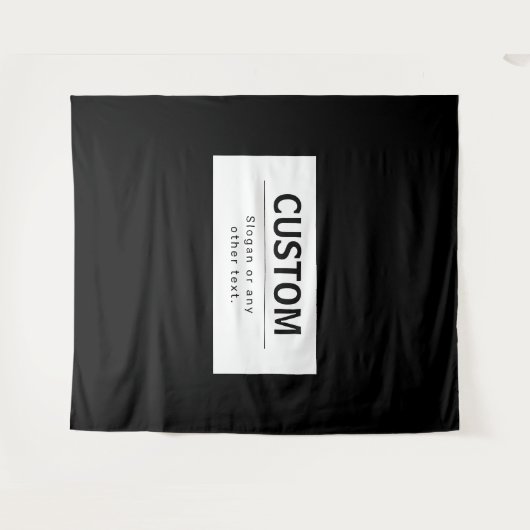 Fett moderner bearbeitbarer Text | Schwarz und Wei Wandteppich (Vorderseite (Horizontal))