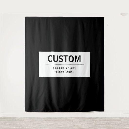 Fett moderner bearbeitbarer Text | Schwarz und Wei Wandteppich (Vorderseite)