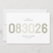 Fett moderner Big Date in Sage Green Foto Save The Date (Vorderseite)