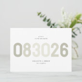 Fett moderner Big Date in Sage Green Foto Save The Date (Stehend Vorderseite)