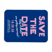 Fett moderner Funky Wedding speichert das Datum Magnet (Horizontal)