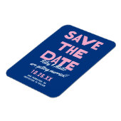 Fett moderner Funky Wedding speichert das Datum Magnet (Linke Seite)