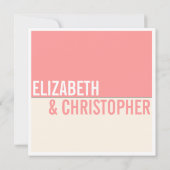 Fett Moderner grafischer Block Hochzeitsempfang Einladung (Rückseite)