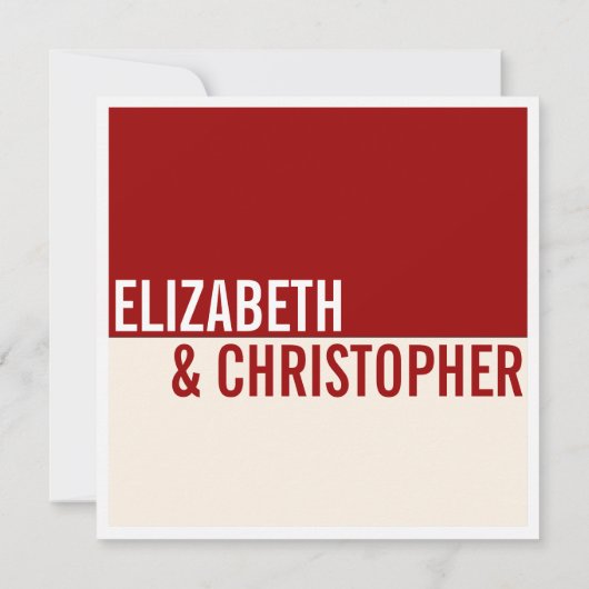 Fett Moderner grafischer Block Hochzeitsempfang Einladung (Rückseite)