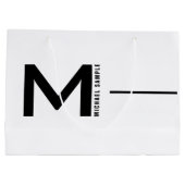 Fett moderner Minimal Company Monogram Business Große Geschenktüte (Rückseite)