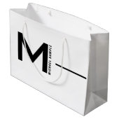 Fett moderner Minimal Company Monogram Business Große Geschenktüte (Rückseite Schrägansicht)