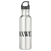 Fett Moderner Minimalistischer Vorname oder Famili Edelstahlflasche (Vorderseite)