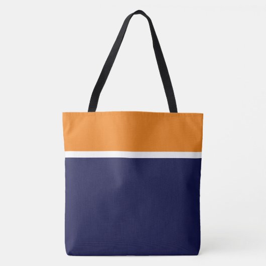 Fett moderner orangefarbener weißer Navy-Blauer Fa Tasche (Vorderseite)