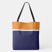 Fett moderner orangefarbener weißer Navy-Blauer Fa Tasche (Rückseite)