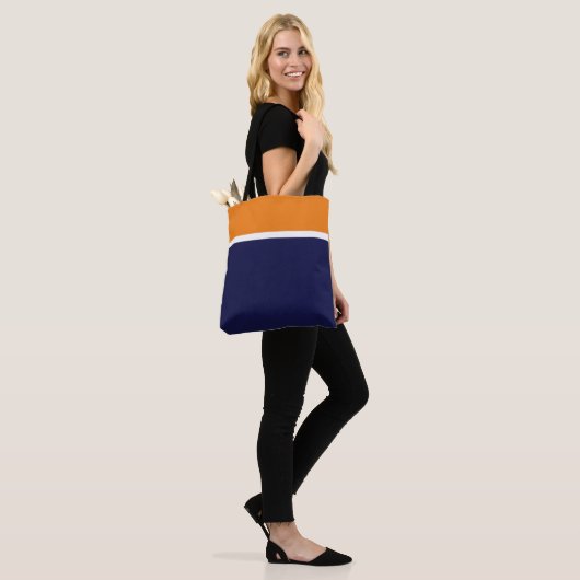 Fett moderner orangefarbener weißer Navy-Blauer Fa Tasche (Am Model)