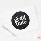 Fett Moderner Schwarzer Abschluss Runder Aufkleber (Umschlag)