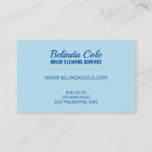 Fett moderner Spritzer mit blauer und weißer Reini Visitenkarte (Rückseite)