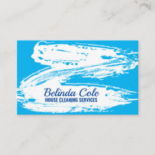 Fett moderner Spritzer mit blauer und weißer Reini Visitenkarte