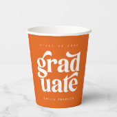 Fett Moderner Typ Orange Graduation Party Paper Cu Pappbecher (Rückseite)