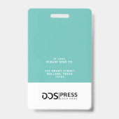 Fett Modernes Aquamarines Circle Foto Press Pass & Ausweis (Rückseite)