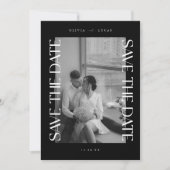 Fett modernes Black Wedding Foto Save The Date (Vorderseite)