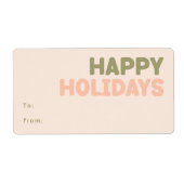 Fett Modernes Coral Happy Holidays Rechteckiges Ge (Vorne)