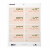 Fett Modernes Coral Happy Holidays Rechteckiges Ge (Vorne)