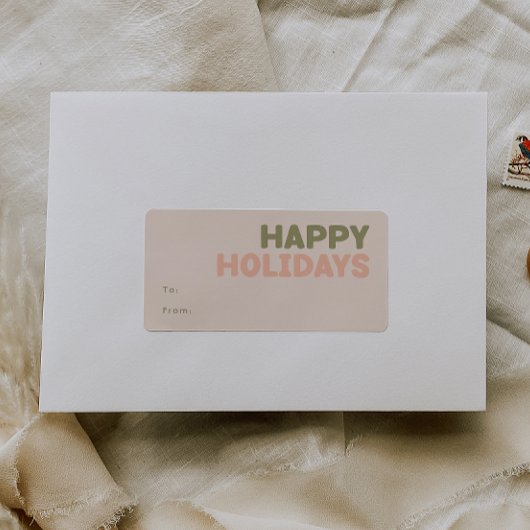 Fett Modernes Coral Happy Holidays Rechteckiges Ge