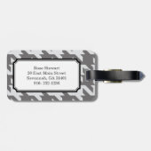 Fett modernes graues Hahnentrittmuster mit Monogra Gepäckanhänger (Rückseite horizontal)