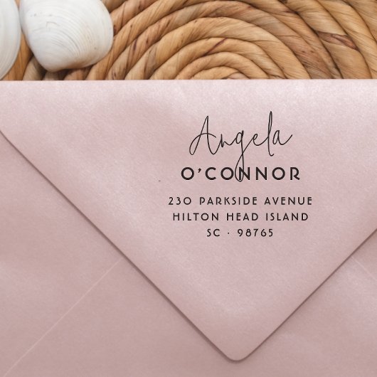 Fett Modernes Handschriftname und Rücksendeadresse Gummistempel