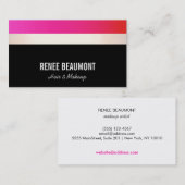 Fett Modernes Hot Pink und schwarzes Gold gestreif Visitenkarte (Vorne/Hinten)