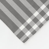 Fett Modernes Kariert Holiday Monogram Fleece Blan (Ecke)