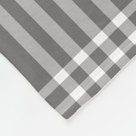 Fett Modernes Kariert Holiday Monogram Fleece Blan (Ecke)