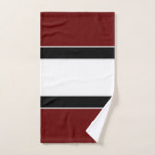 Fett Modernes Maroon Strip Monogram Bath Handtuch  Badhandtuch Set (Handtuch)