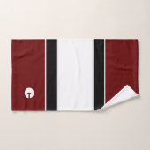 Fett Modernes Maroon Strip Monogram Bath Handtuch  Badhandtuch Set (Handtuch)